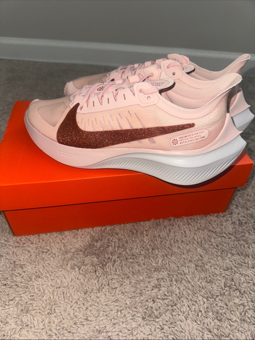 Nike Women’s Zoom Running Shoes - Pink with Rose Swoosh